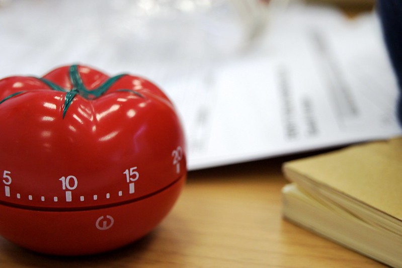 A classic tomato timer, perfect for time management.