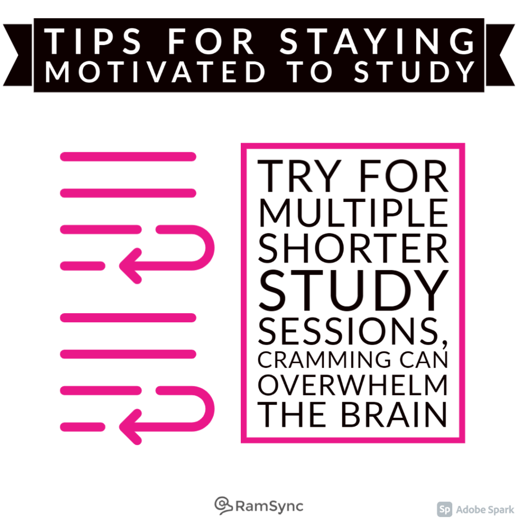 Study tip: Space out your study sessions, a little every day is better than a cram session!